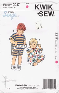Baby Toddler 1 Piece Jumpsuits, Kwik Sew Pattern 2217, Sizes XS - XL UNCUT - Picture 1 of 2