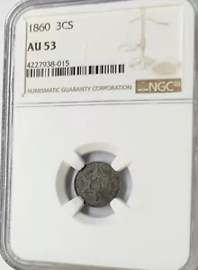 Choice 1860 Three Cent Silver 3CS (TRIMES) High Grade Beauty !!! - Picture 1 of 4