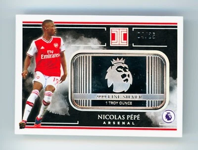 2019-20 Nicolas Pepe Panini Impeccable Silver Bar Arsenal Soccer Card 4/25 - Image 1 of 3