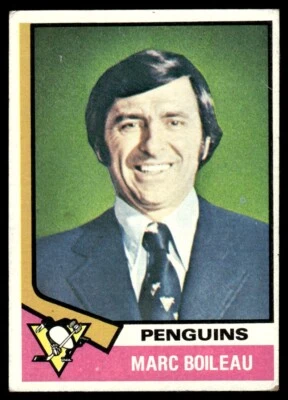 1974-75 Topps Hockey Card Marc Boileau Pittsburgh Penguins #49 EX - Image 1 of 2