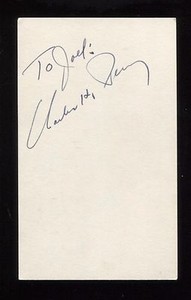 Charles H. Percy Signed 3x5 Index Card Autographed Signature "Chuck" Senator
