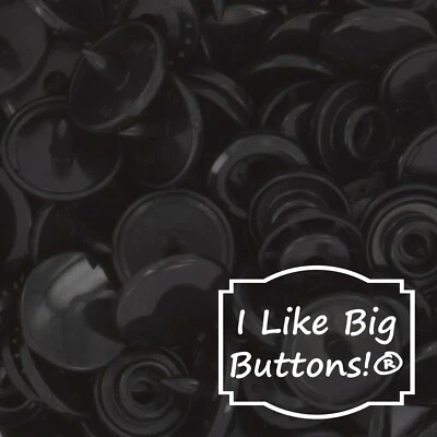 KAM Plastic Snaps: B5 BLACK, Glossy, No Sew Snap Buttons DIY Crafts Sew Clothing - Image 1 of 4