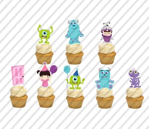 16 Monsters Inc Cupcake Topper James Mike Boo Cute Kawaii Favor Birthday - Picture 1 of 1