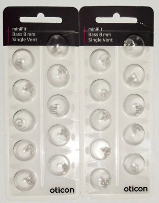 Paquete de 2 domo Oticon miniFit (bajo 8 mm de ventilación única) / vendedor de EE. UU. - envío rápido Foto 1 de 2