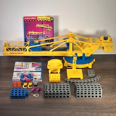 Vintage Rokenbok RC Tower Crane TC54 Set w/Manual 04709 Nearly Complete - VIDEO - Image 1 of 4