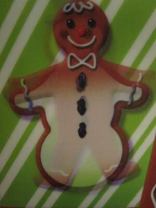  Mello Smello 3D Holographic Snowman / Gingerbread Man Christmas Card UNUSED  - Picture 1 of 4