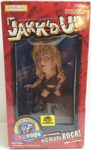 Sable 1998 WWF Jakk'D Up Bobblehead by JAKKS Pacific NIB KB Toys Exclusive NIP Cover
