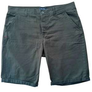 Kangol Shorts Men's UK Size XL Khaki Green Embroidered Button Up Heavy Duty - Picture 1 of 13