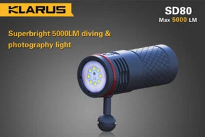 Klarus SD80 5000 Lumen 100 Meters Waterproof Flashlight 4 x 18650 White/Red/UV - Picture 1 of 10