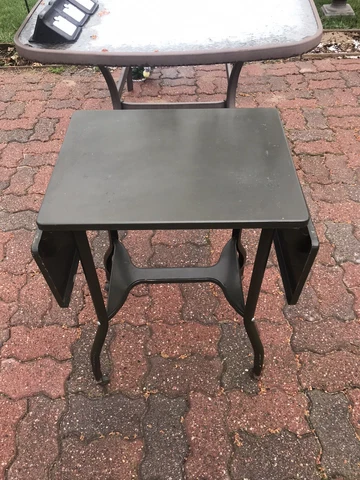 vintage toledo guild, OLIVE GREEN  rolling folding metal typewriter stand table Cover