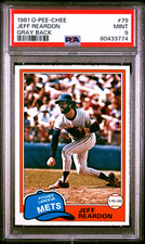 1981 O-PEE-CHEE OPC GRAY BACK #79 JEFF REARDON RC METS PSA 9 POP 3 only 1 HIGHER