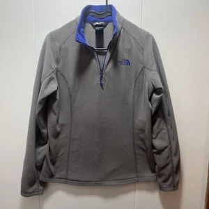 The North Face 1/4 Zip Fleece Pullover Women’s Medium Lightweight Gray & Purple - Picture 1 of 6