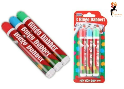 BINGO DABBER  3 NON DRIP MARKER PENS for Bingo Tickets Kids House Party Games UK - Image 1 of 4