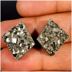 40,25 kt natürlicher erstaunlicher Pyrit Druzy passendes Paar ausgefallener C... - Bild 1 von 3