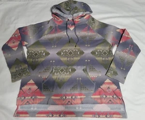 Ralph Lauren Chaps Aztec Print Pullover Waffle Knit Thermal Hoodie Women's XL  - Picture 1 of 12