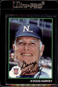 Doug Harvey Umpire 1988 T&M Sports Autographed Signed Baseball Card #1 DECEASED - Picture 1 of 2