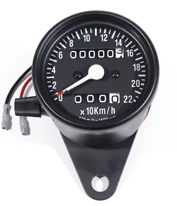 Mini-Tacho 60 mm Schwarz 2:1 f Harley Suzuki Honda Yamaha Triumph KM/h Universal - Bild 1 von 3