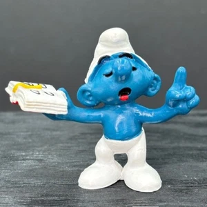 Puffi 20059 insegnante puffo rosso libro scuola vintage PVC figura Schleich Peyo statuina - Foto 1 di 7