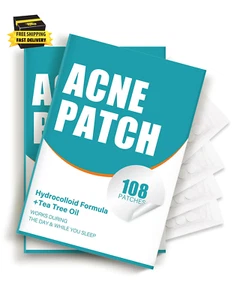Pimple Patches for Face, Hydrocolloid Acne Patches with Tea Tree Oil for Spot Tr - Picture 1 of 6