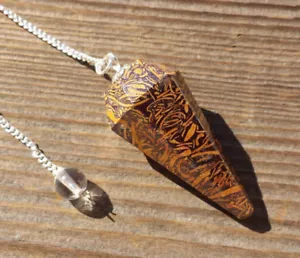 NATURAL CALLIGRAPHY STONE GEMSTONE FACETED PENDULUM - Picture 1 of 5