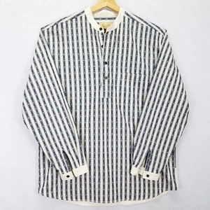 Scully Western Shirt Mens L Striped 3/4 Henley Frontier Popover Cowboy Rodeo - Picture 1 of 10