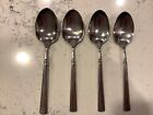 Oneida Easton Soup Spoons “CUBE MARK” Glossy Stainless Flatware Set Of 4