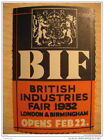 GB UK London Birmingham 1932 British Industries Fair Bif Lion Horse Poster Stamp