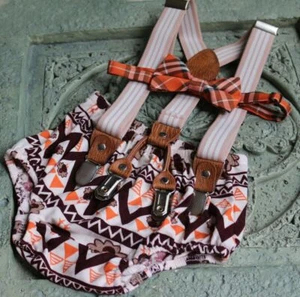 Cake Smash Outfit For Baby Boys 1St Birthday Diaper Cover Bowtie Suspenders - Picture 1 of 1