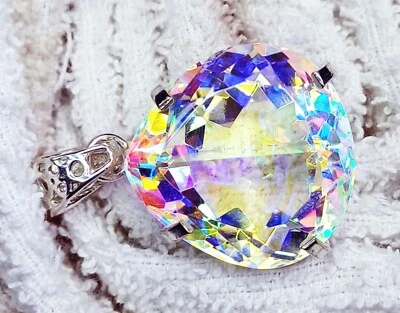 Mystic Quartz GS Solid Silver Pendant Multi-Color 71.00 Ct Certified Loose Gems - Image 1 of 4