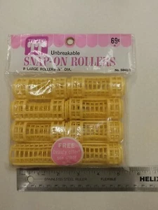 Vintage Hair Rollers! Snap On! Tip Top Brand! Unbreakable Plastic! Unique Item! - Picture 1 of 5