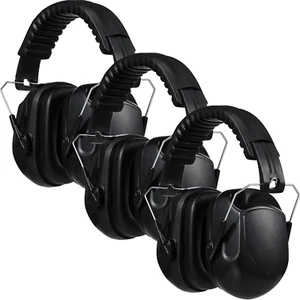 Shooting Ear Protection Earmuffs Gun Range Hunting Black Noise Reduction 3 Pack - Picture 1 of 6