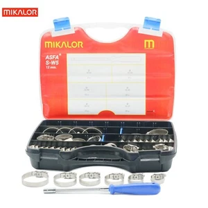 Mikalor ASFA-S Worm Drive Hose Clamp Assortment Box | AISI 316 Steel W5 | 73pcs - Picture 1 of 4