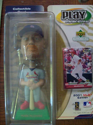 НОВАЯ ВЕРХНЯЯ КОЛОДА PLAYMAKERS M.McGWIRE BOBBLE HEAD 2001 MLB EDITION + COLLECTION.CARD - Изображение 1 из 3
