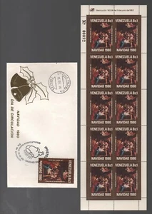 Venezuela: 1980; Scott 1242 in sheet of 10 + F.D.C, Christmas. EBV1576 - Picture 1 of 2