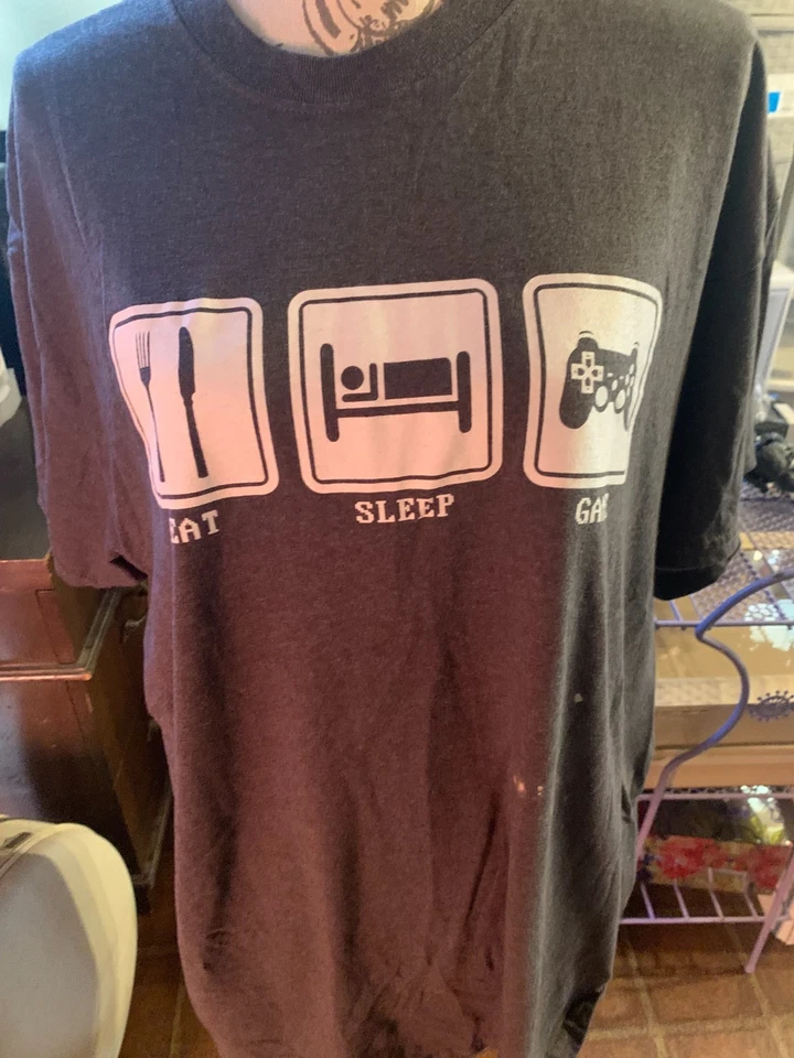 Camiseta Eat Sleep Game Mujer XL Gráfica Manga Corta VENDO COMO ESTÁ Foto 1 de 3