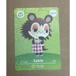 Sable #409 - Carta Amiibo Welcome To Animal Crossing - Serie 5 (autentica) - Foto 1 di 2