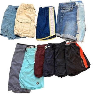11 Pairs Mens Shorts Lot S/M 30 Swim Trunks Athletic Jean Aero Brooks Zara - Picture 1 of 17