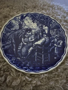 Boch Freres La Louviere Belgium Teller Delfter Blau Wandteller 35 cm - Bild 1 von 2