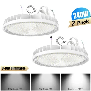 KUKUPPO (2Pack) Super Bright Warehouse LED 240W UFO High Bay Shop GYM Lighting - Picture 1 of 11
