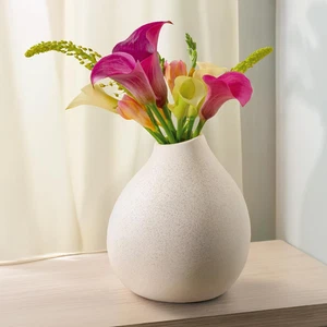 Vaso Bianco in Ceramica - Vaso Moderno Da Interno Design Impermeabile - Testure - Foto 1 di 12