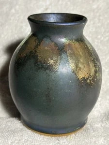 Vintage 2014 Pewabic Pottery Detroit Cabinet Vase Iridescent Glaze 4” Tall - Picture 1 of 6