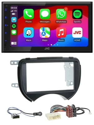 JVC Bluetooth 2DIN MP3 DAB USB Autoradio für Nissan Micra 10-13 schwarz - Bild 1 von 4