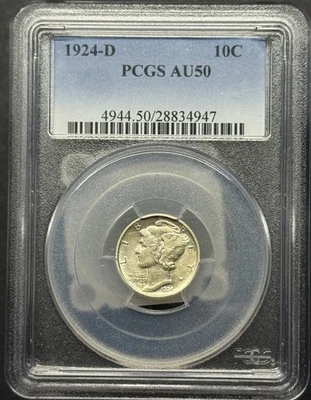 1924-D Mercury Head Dime, AU50 PCGS, (12003) - Image 1 of 3