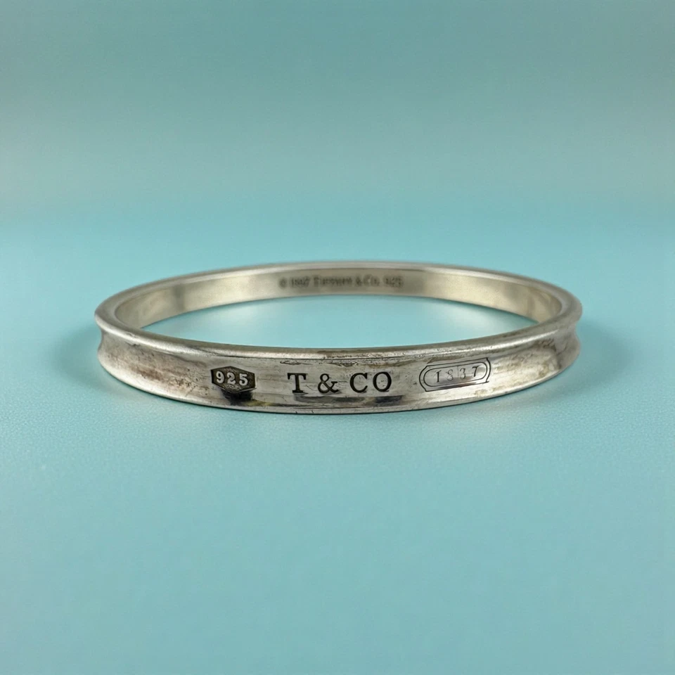 Brazalete Brazalete Vintage Tiffany & Co. Plata de Ley 1837 7.5" Foto 1 de 4