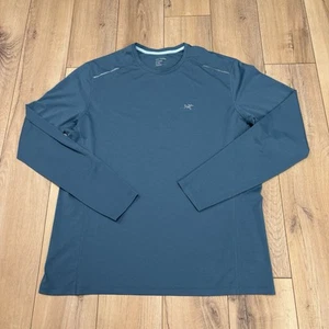 Arcteryx Shirt Mens XL Long Sleeve Crew Neck Outdoors Blue Pullover Casual A+++ - Picture 1 of 8