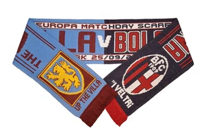 Aston Villa v Bologna 25/09/2025 Half And Half Football Match Scarf - Picture 1 of 7
