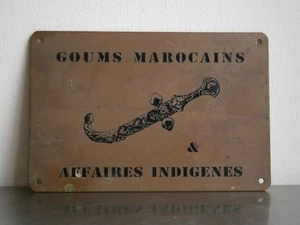 Plate Goums Moroccan AFN Military Brass Engraved Deco Rue Colony Antique - Picture 1 of 6