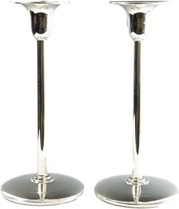 Gepunztes Sterlingsilber - "Liberty" - Paar Kerzenständer - 7" - Bild 1 von 7