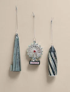 Marks & Spencer Home x TARGET LONDON Augenscherbe Gurkenornamente 3er Set NEU - Bild 1 von 7