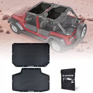 Xprite Sunshade Top Cover Mesh UV Protection for 2007-2018 Jeep Wrangler JK - Foto 1 di 7